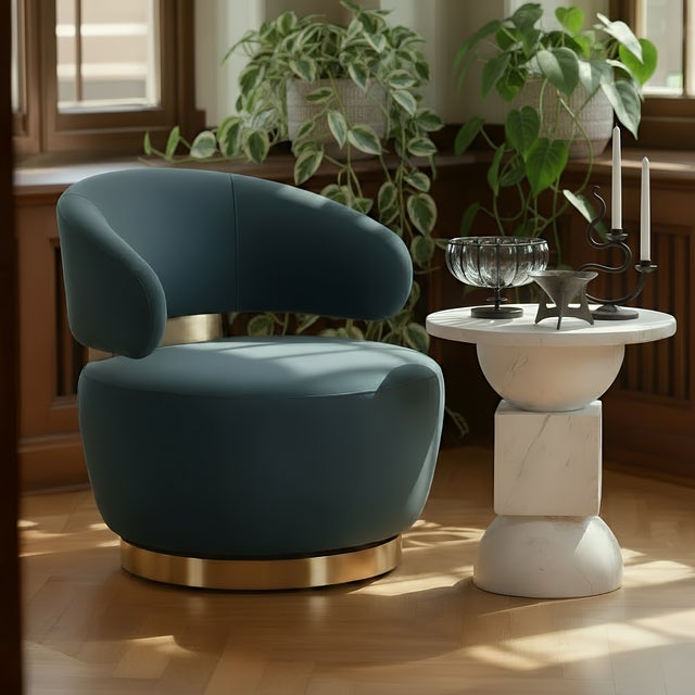 Plush, stylish, and full of personality, the Austin Swivel Accent Chair makes an instant statement in any room. Its...