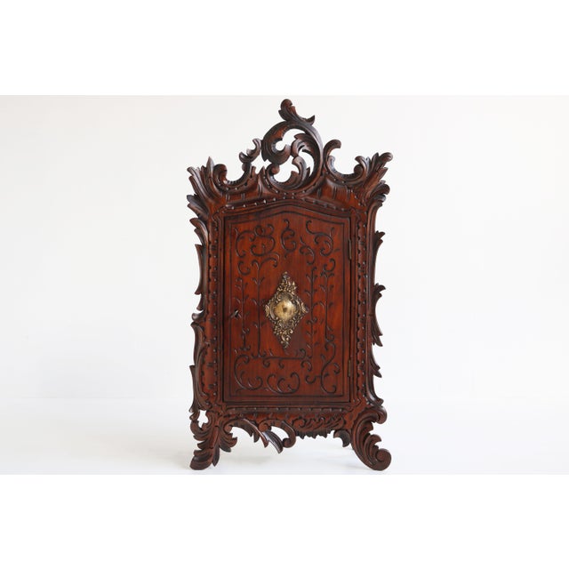 Luxurious & romantic French Renaissance revival Wall cabinet / small cabinet , richly carved & decorated with brass. Very...