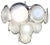 White Murano Glass Disc Chandelier attributed to Vistosi, 1970s For Sale