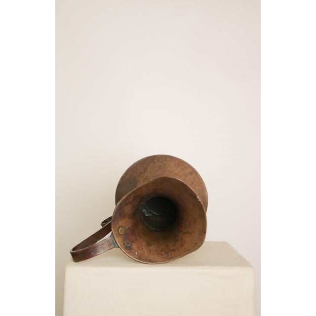 American Large Vintage Copper Pitcher For Sale - Image 3 of 3