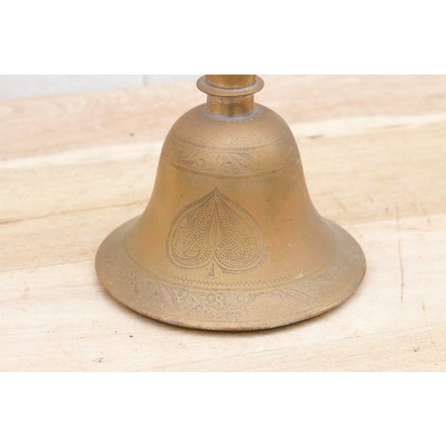 Antique Indian Brass Candle Holder For Sale - Image 4 of 7