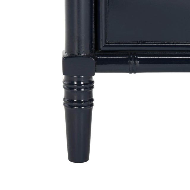 Modern Coastal 3 Drawer 25" H Bamboo Nightstand, Navy For Sale In New York - Image 6 of 9