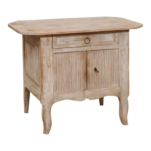 Small Swedish Transitional 1790s Painted Sideboard with Drawer and Double Doors