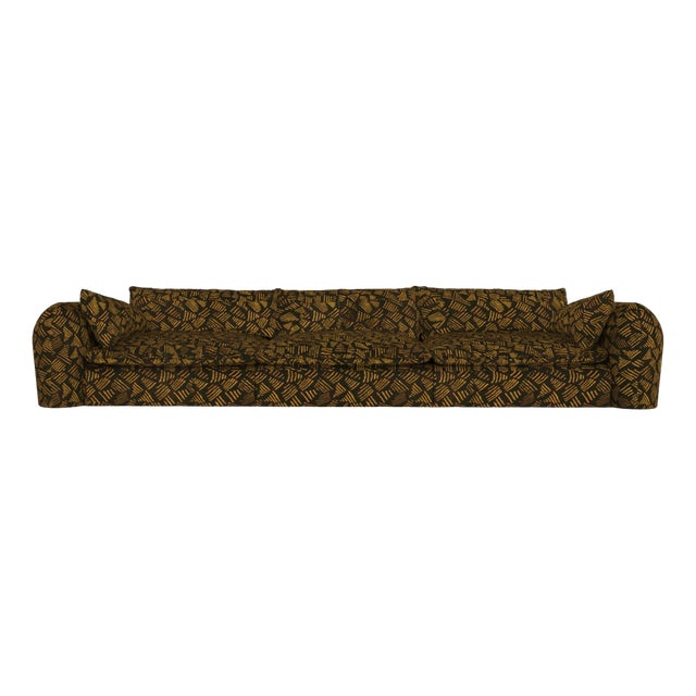Modern Comfy Sofa in Charcoal Fabric by Collector For Sale