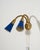 Blue Adjustable Wall Light in Brass and Lacquered Metal, Scandinavia, 1960s For Sale - Image 8 of 10