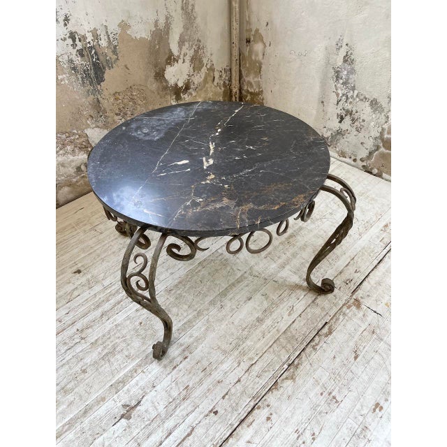 Metal and Black Marble Coffee Table by René Drouet, 1960s For Sale - Image 15 of 18