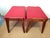 Vintage Red Beech Poufs, Italy, 1940s, Set of 2 For Sale - Image 9 of 9