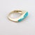 Vintage Modernist 14k Gold & Turquoise Cabochon Cocktail Ring For Sale - Image 13 of 14