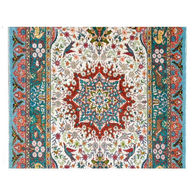 Mid-Century Modern Vintage Chinese Silk Rug For Sale - Image 3 of 11