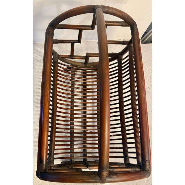 Wood Vintage Bentwood Brighton Pavilion Chinese Chippendale Bamboo Storage Catch-All For Sale - Image 7 of 9