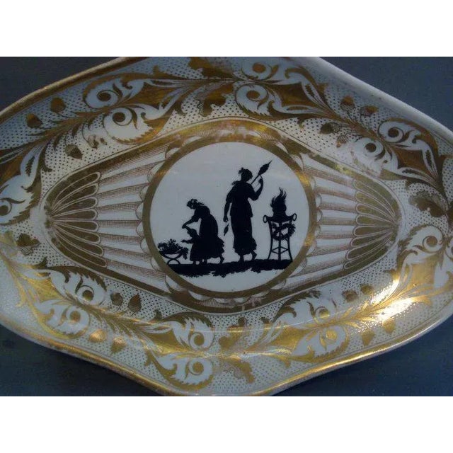 Coalport Porcelain 18th Century Coalport Neoclassical Porcelain Silhouettes Dessert Dish For Sale - Image 4 of 5
