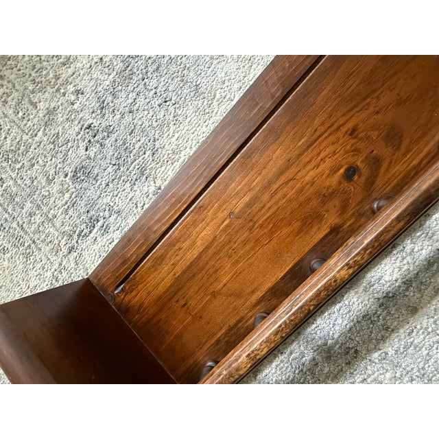 Vintage Ethan Allen Heirloom Wood Gallery Wall Shelf Spindle Rail Plate Rack For Sale - Image 9 of 11