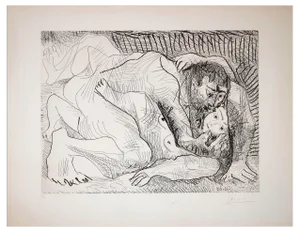 Pablo Picasso, L'Etreinte II, Original Etching, 1963