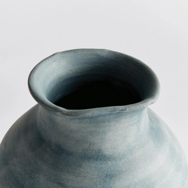Transitional Mirela Vase Medium, Gray-Blue For Sale - Image 3 of 3