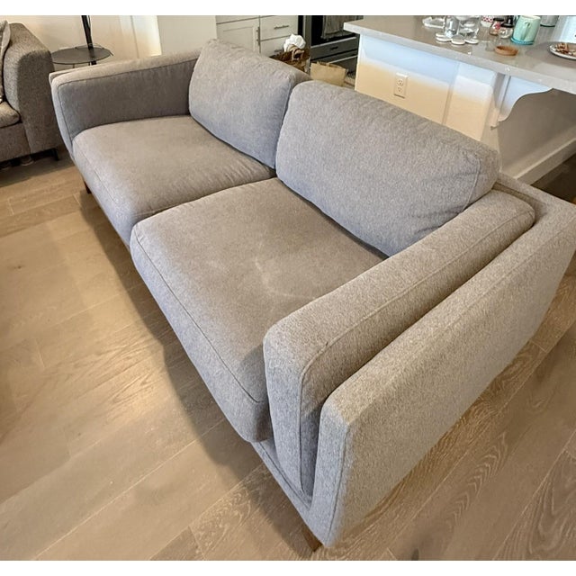 Mid-Century Modern West Elm Dekalb 85" Sofa, Marled Microfiber, Heather Gray Mid-Century Modern For Sale - Image 3 of 4