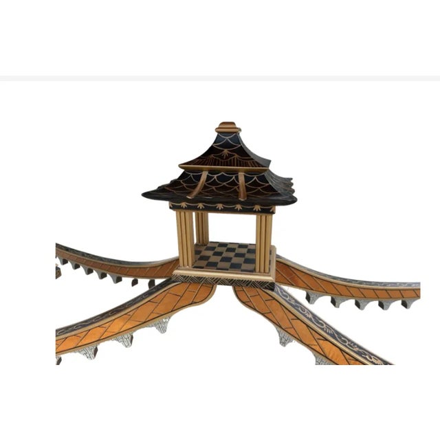 Late 20th Century Late 20th Century Pagoda Center Console Chinese Chippendale Table From Baker Furniture For Sale - Image 5 of 10