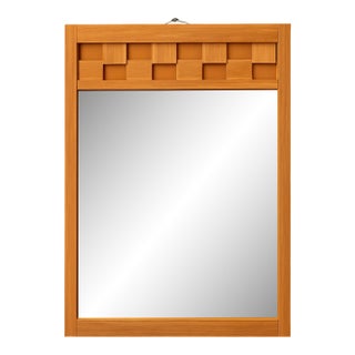 Vintage Lane “Staccato” Geometric Wood Frame Mirror For Sale