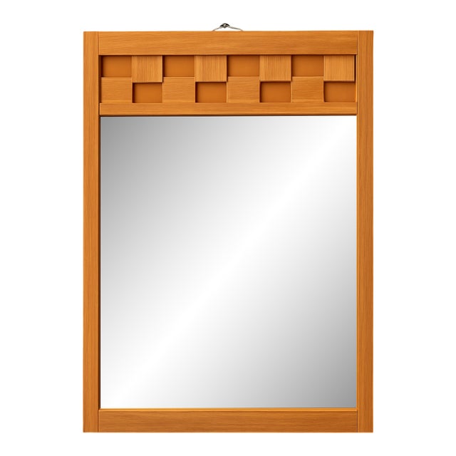 Vintage Lane “Staccato” Geometric Wood Frame Mirror For Sale