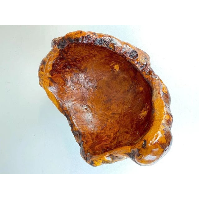 Large Swedish Folk Art Organic Burl Bowl, 1960s For Sale - Image 9 of 16