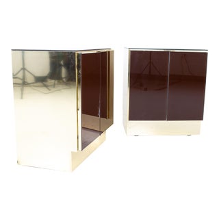 Ello Mid Century Mirror and Brass Nightstands - a Pair For Sale