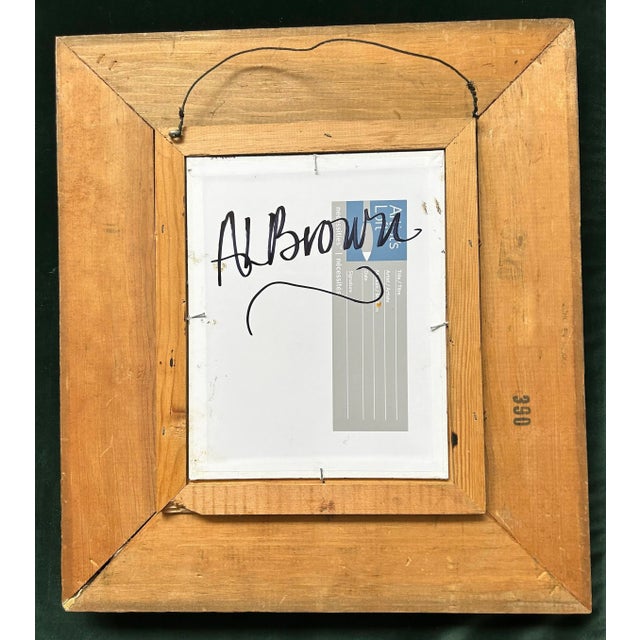 Contemporary Original Alexandra Brown Modernist Still Life Oil Painting With Israeli Wedding Vase Vintage Frame For Sale - Image 4 of 4