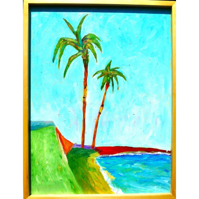 Wood Two Palms at Sunset For Sale - Image 7 of 7