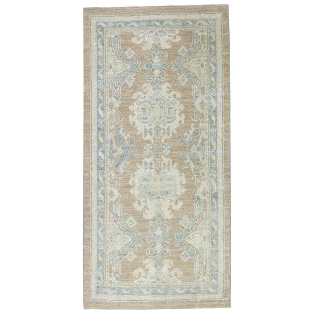 Modern Turkish Oushak Rug 2'10" x 5'8" For Sale
