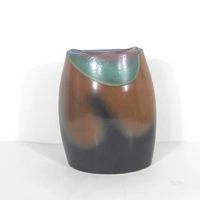 Mid-Century Modern Vintage Signed Loren Lukens Studio Pottery Vase For Sale - Image 3 of 11