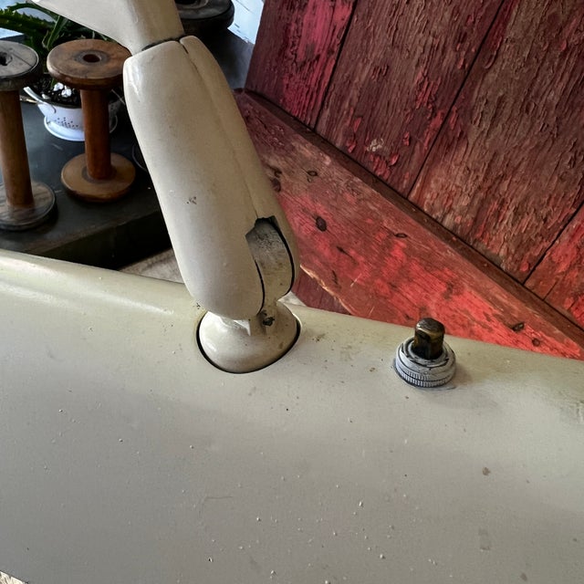 Cream Vintage Adjustable Drafting Desk Lamp With Spring-Loaded Arms Clamp Base Cream Finish MCM For Sale - Image 8 of 13