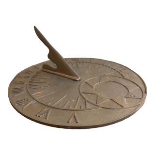 Vintage English Country Iron Garden Sundial For Sale