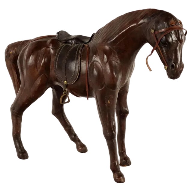 Leather Horse with Metal Elements For Sale