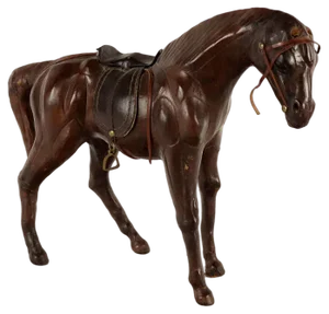 Leather Horse with Metal Elements