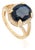 Royal 6.11ct Blue Sapphire Diamond Split-Shank Halo Ring Size 7 in 14k Gold For Sale