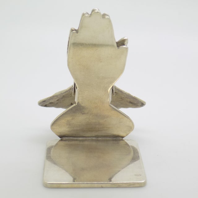 Vintage Italian Handmade Florentine Silver 800 Hand-Shaped Memo Holder Desk Clip, 1970s For Sale - Image 10 of 15
