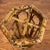 Hollywood Regency Burnt Bamboo Hexagon Glass Top Drink Accent Table For Sale - Image 9 of 11
