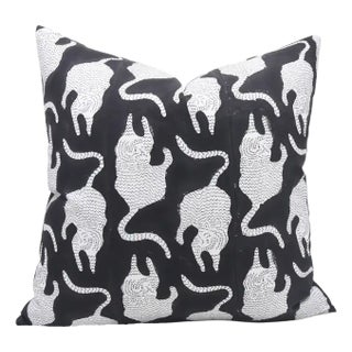 Fabdivine Cotton Cushion Cover With Block Print 12x20 Inch Thick Cotton White-Mushak For Sale
