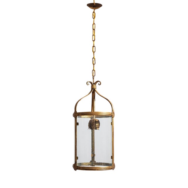 Antique Italian Gilt Toleware Lantern, 1890s For Sale