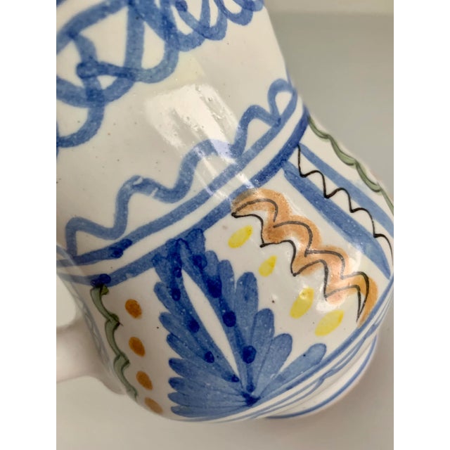 Vintage Spanish Handmade, Hand Painted Petite Pottery Pitcher, by Internationally Known Spanish Potter, Lario For Sale - Image 9 of 12