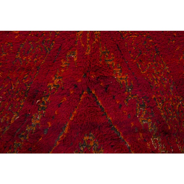 Vintage Moroccan Berber Shag Wool Rug in Red by Rug & Kilim, 1950-1959 For Sale In New York - Image 6 of 9
