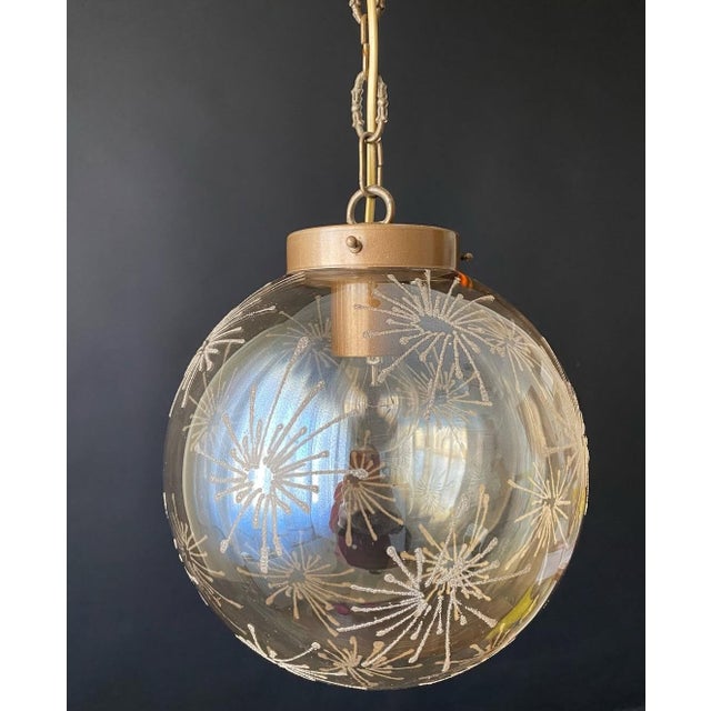 Metal Glass Sphere Pendants, 1960s, Set of 2 For Sale - Image 7 of 8