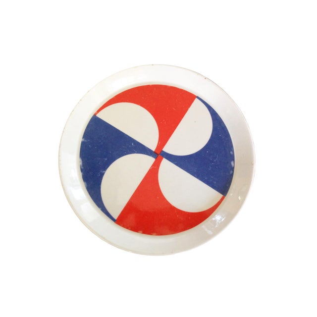 Set of 2 decorative plates designed by Gio Ponti for Ceramica Franco Pozzi. Fair condition: visible signs of wear, some...