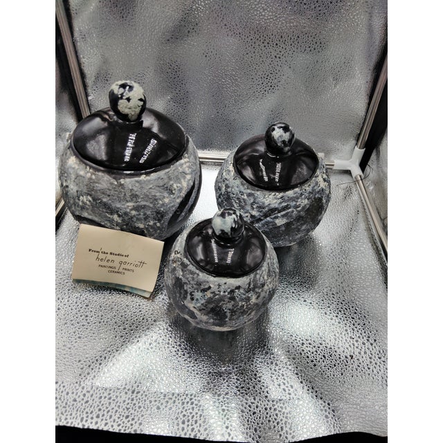 Onyx Set of 3, 197Helen Garriott -Earthrise Moon Jars For Sale - Image 8 of 8