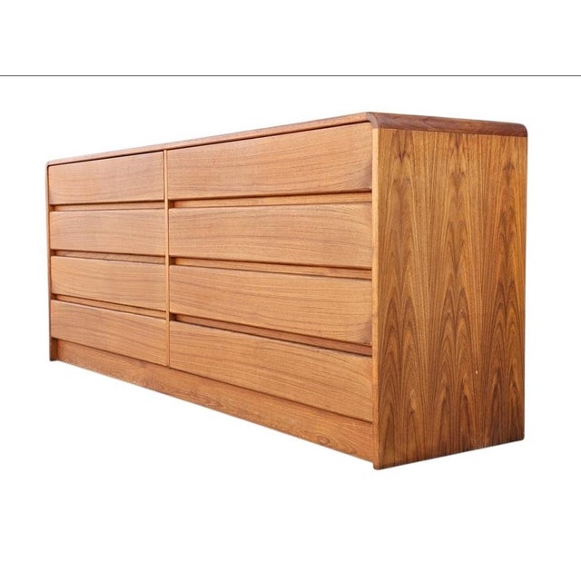 Wood Mid Century Danish Teak Lowboy Dresser by Arne Wahl Iversen for Vinde Mobelfabrik For Sale - Image 7 of 18