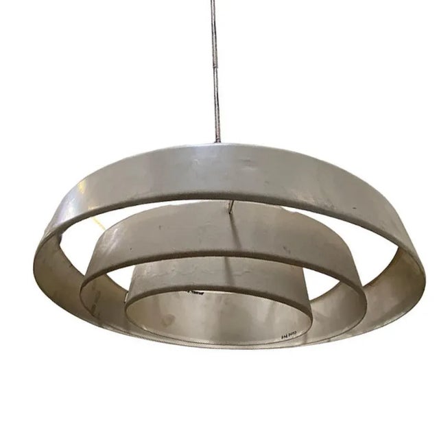 1950s Mid-Century "Saturn" Ceiling Steel 19" Pendant by Kurt Versen, 18 Available For Sale - Image 5 of 9