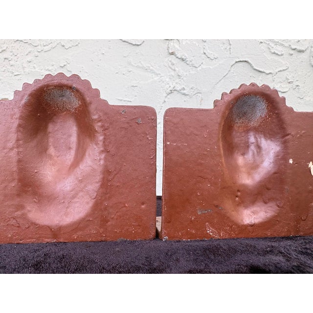 Metal Vintage Native American Figural Cast Metal Bookends – Southwest Style (Pair) For Sale - Image 7 of 7