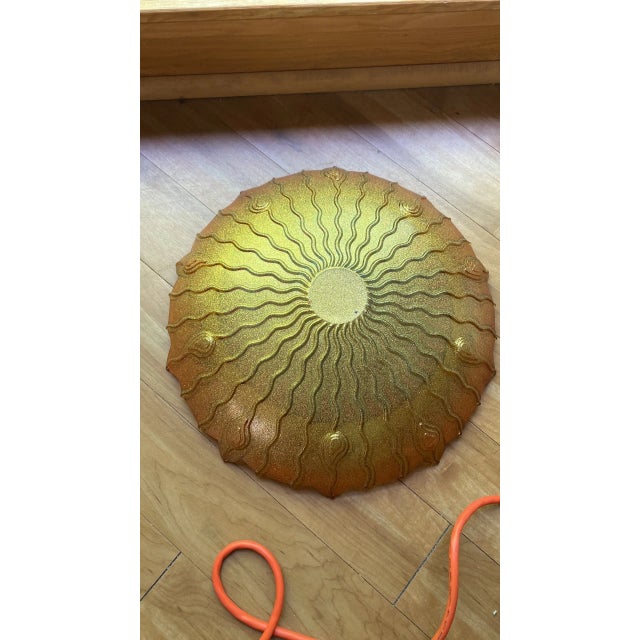 Murano Antique Murano Style Glass Feature Piece Peacock Style Sun Burst For Sale - Image 4 of 5