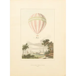 1956 "Ascent of James Sadler at Oxford, 1810" Large Vintage Offset Lithograph