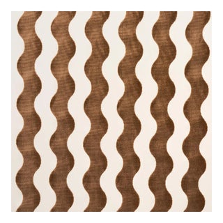 Schumacher X Miles Redd The Wave Velvet Fabric in Camel For Sale