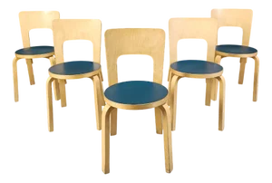 Model 66 Dining Chairs by Alvar Aalto for Artek, 1960s, Set of 5