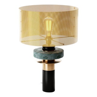 Dyane Table Lamp in Brass with Aluminum and Stainless Steel by Marine Breynaert For Sale